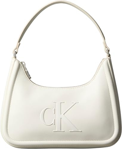 Calvin Klein Borsa a tracolla piccola da donna in rilievo CK LV04F3230G Crossover, Khaki (Lily White), taglia unica, cachi (giglio bianco), One Size