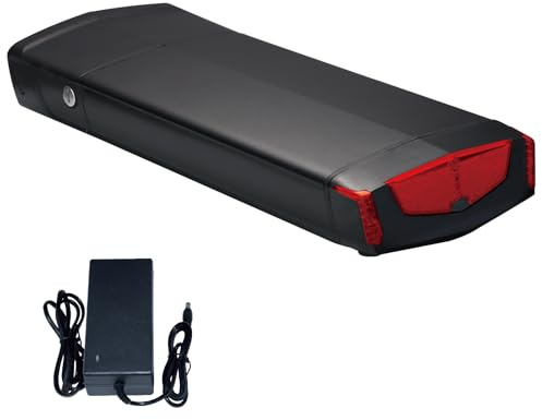 Ebike-batteri i hållare 36V 48V med laddare, bakljus, säkert lås (36V 16Ah(No Rack）)