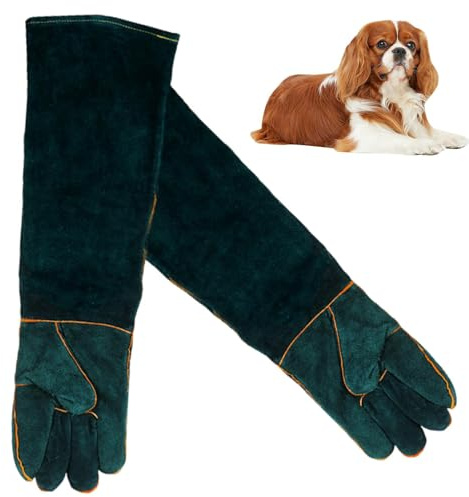 Juego de guantes para manipulación de animales - Guantes de serpiente duraderos, guantes para cuidadores de mascotas, guante de seguridad a prueba de mordidas, diseño resistente a los arañazos para