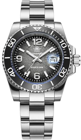 ADDIESDIVE Montre de Plongée Homme 41mm Mouvement Quartz Étanche 200M BGW9 Lunette en Acier Inoxydable Super Lumineuse Montre analogique AD2513
