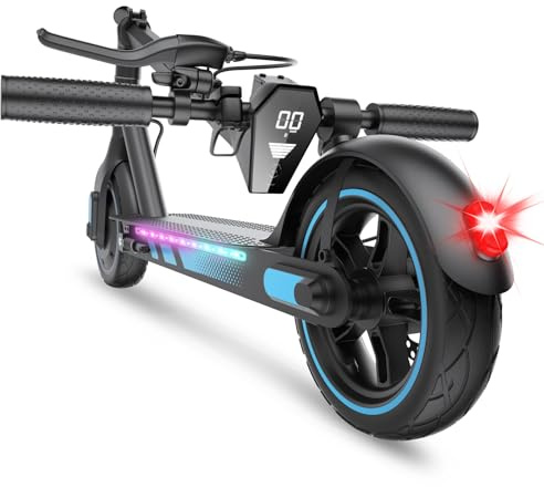 Aimittie Electric Scooter for Adults, 10 Tires, Powerful 500W Motor, Max 45KM Long Range, Top Speed 25Km/h, Lightweight and Foldable Scooter, Dual Lighting System and Drum Brake, Smart APP Control