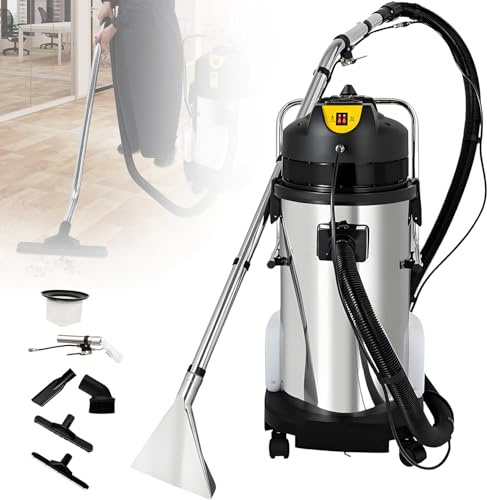 YANDDEA Macchina per la Pulizia di tappeti Commerciali da 30L/40L/60L, aspirapolvere Professionale 3 in 1 per tappezzeria, aspiraliquidi, pulitore Portatile per Hotel e uffici 40L