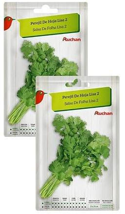 Auchan Semillas de Perejil de Hoja Lisa 2, Pack de 2 Sobres para Plantar