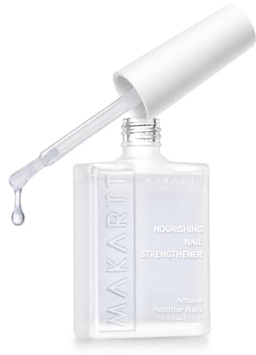 Makartt Vernis Durcisseur Ongles Extra Fort | Vernis Soin à la Kératine - Base Aqueuse Lissante 13ml Transparent. Sans Lampe Idéal pour Ongles Mous Abîmés Maison & Salon