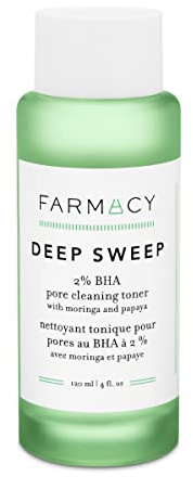 Farmacy Deep Sweep 2% BHA Toner pour le visage - Nettoyant pour les pores et exfoliant pour le visage avec de l'acide salicylique (4 fl Oz)
