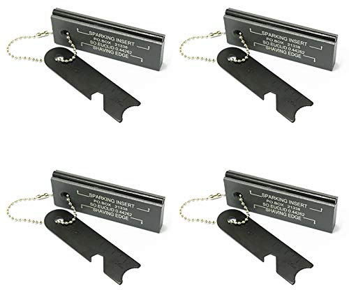 Magnesium Flint Fire Starter, Survival Fire Blocks with Striker for Camping/Hiking/Emergency (4 Pack)