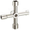 4-Way Multi-Functional Utilities Key, Electric Meter Box Key Stainless Steel Triangle/Square Universal Cross Triangle Key, Multi-Functional Utilities Key, for Electric Cupboard Cabinet Opening Key