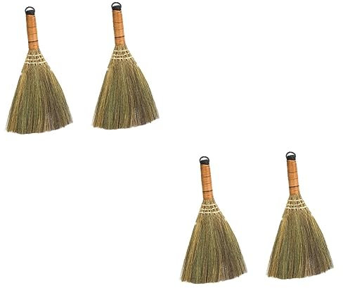 Garneck 4pcs Small Broom for Cleaning Tools Handmade Cleaning Broom for Household Use for Kitchen Brush and Dusters