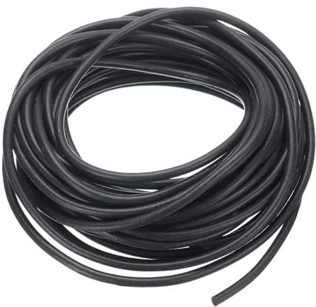 PATIKIL Silicone Foam Seal Strip, 10M(32.8Ft) 4.5mm(0.18) Dia Round High Density Solid Sponge Rubber Weather Stripping Cord for Sealing Gap Blocker Insulation, Black
