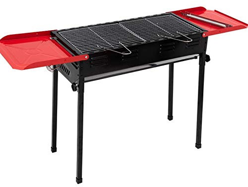 MYVVKIA Parrilla de Barbacoa portátil Parrilla de Barbacoa de carbón de Acero Inoxidable Parrilla de Barbacoa portátil Plegable con Red para Asar para Hornear y Bandeja de almace