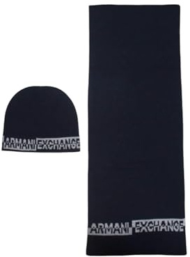 Armani Exchange Set Sciarpa E Cappello Navy/Grey Mel XM000337AF12274 NAVY/GREY MEL TU