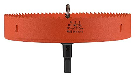 Bimetall-Schnitttiefe HSS-Lochschneider, Durchmesser 200–250 mm, geeignet for Schneiden von Holz, Trockenbau und weichem Blech(Diameter 220mm)