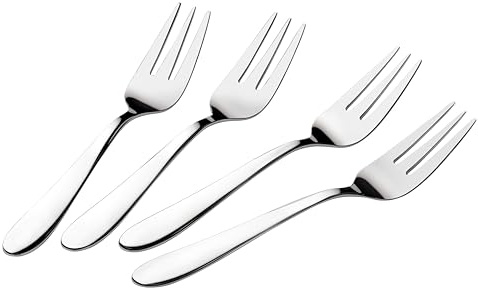 Lagostina Lavinia, Set 4 Forchette per Dolce in Acciaio Inox 18/10, Design Senza Tempo, Resistenti ed Eleganti