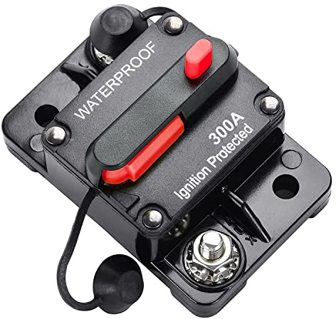 Gebildet Interruttore Automatico con Fusibile in Linea Impermeabile con Ripristino Manuale Lnverter per Motori Marini da Traina Barca ATV Alimentazione Manuale 12V-42VDC (300A)