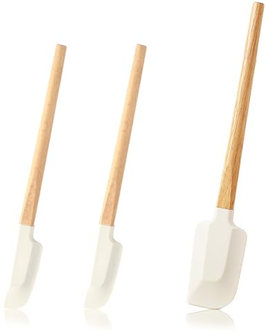 OPVYAEU 3 Pezzi Spatole In Silicone, leccapentole silicone, Antiaderenti E Resistenti Al Calore Fino A 315℃, Mini Spatola Flessibile e Antiaderente, Ideali Per Mescolare, Raschiare E Servire