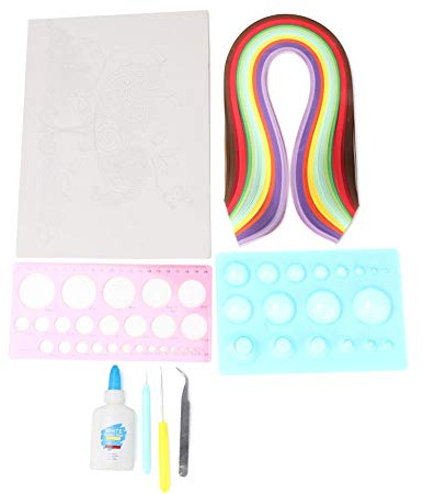 Paper Quilling Kit för nybörjare och unga hantverkare |36 - Dela DIY-hantverksverktyg med quillingpenna/pincett/linjal |Skapa gratulationskort/Heminredning/Konstprojekt