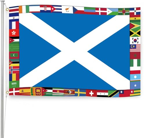 Bandiera scozzese della Coppa del Mondo di calcio 2026, 150 x 90 cm, decorazione da parete per fan del mondo, merchandising per eventi sportivi, regali per fan del calcio, decorazione per soggiorno e