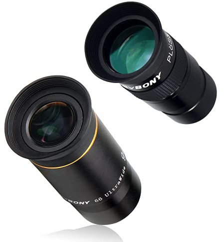 SVBONY Telescope Eyepiece 40mm 1.25 inch Plossl Telescope Lens, Bundle with SVBONY 66 Degree Ultra Wide Angle Telescope Eyepiece for Astronomy Telescope