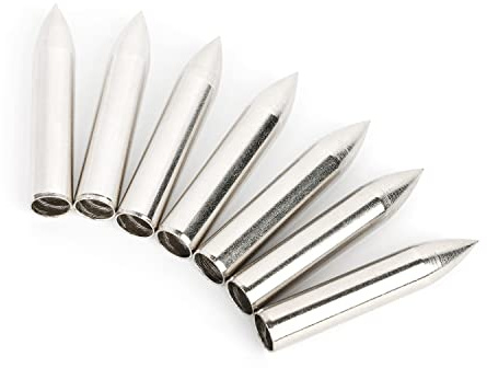 HNZMDY 12/24 pièces Points de Champ de Flèche 65 Grain Pointes de Flèche en Métal pour Flèches en Bois de Bambou de 5.5mm Ciblage de Tir à l'arc (12)