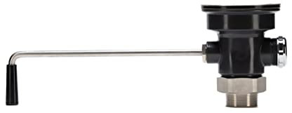 STEADYKLEEN - Sink Drain Valve with Twist Handle - PVC Plastic, with stainless steel kitchen sink strainer, sink plunger, flange. Fits 3.5 inch commercial drain openings. Handy brass reducer included