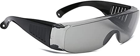 Lunettes de sécurité teintées, lunettes de protection sur lunettes, verres anti-rayures, lunettes de protection pour bricolage, travail, laboratoire, construction - Noir