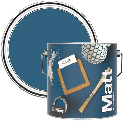 Rust-Oleum Peinture Mate Murs et Plafonds Bleue - Cobalt 2,5L