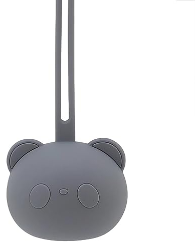 Airfish Silikon-Schnullerbox, BPA-freie Babybären-Schnullertasche, Silikon hülle für Baby-Reiseschnuller,Schnulleraufbewahrung Box Schnullerhalter für Mädchen Junge-Grau