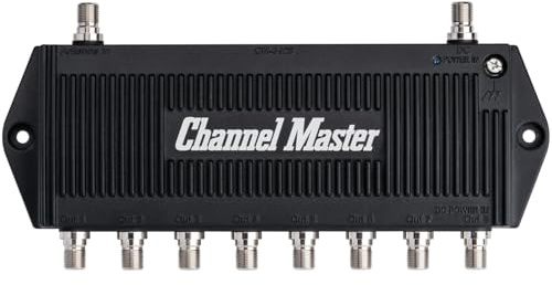 Channel Master TV Antenna Booster 8-8-Port TV Antenna Distribution Amplifier, Built-in LTE Filter, 4.5dB Gain, Compatible with Non-Amplified TV Antennas, Increases Signal Strength, Indoor/Outdoor