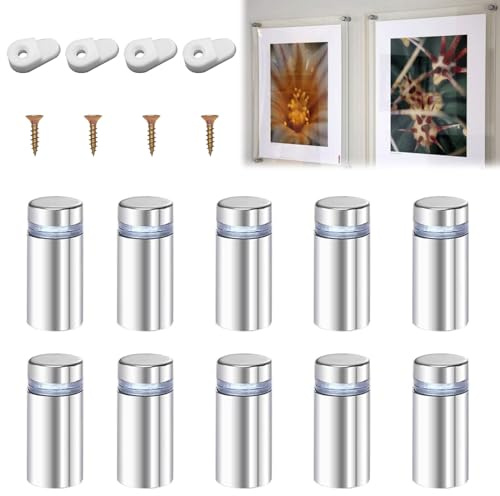 Tornillos Espaciadores Acero Inoxidable,10pcs Clavo Publicitario,Clavo Publicitario Acero Inoxidable,Separador Fijación de Vidrio,Separador Tornillos Vidrio Publicidad,para Montaje Publicidad