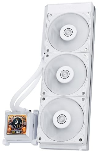 Lian Li HydroShift LCD 360S - 360mm Radiator AIO Wasserkühlung - 3x 120 mm PWM Hochleistungs-Lüfter - 2,88 LCD Display - CPU Wasserkühler für Intel LGA 1700 - AMD Sockel AM4 / AM5 - weiß