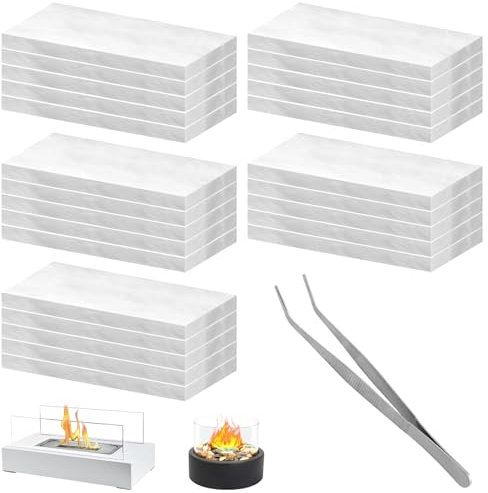 Lconvicely 25 mechas de lana de cerámica para hoguera de mesa, esponja de chimenea de mesa, núcleo de combustible para alcohol de frotamiento de bioetanol, adecuado para chimeneas