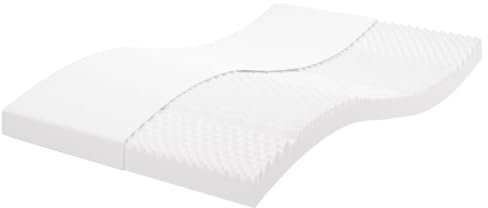 vidaXL Schaumstoffmatratze, Bettmatratze mit 7 Liegezonen, Matratze für Doppelbett, Kaltschaummatratze, Weiß 120x220cm Härtegrad 20 ILD