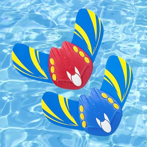Giggleye Sottomarino, giocattoli subacquei per bambini, pesce diavolo, piscina, giocattoli, giochi d'acqua, giovani bambini (2 pezzi rosso e blu)