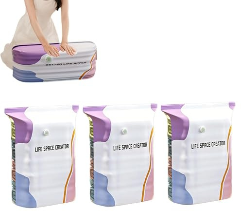 Sacchetti sottovuoto senza pompa, riutilizzabili, ermetici, , per cuscini, trapunte, coperte, lenzuola, cappotti, cuscini, indumenti, coperte, campeggio, casa