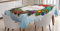 ABAKUHAUS Weihnachten Tischdecke, Rund Grün Kranz, Inn und Outdoor Bereich geeignet Waschbar Druck Klare Farben Kein Verblassen, 140 x 170 cm, Hellblau Grün