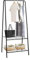 HOFLERA Clothes Rail Stand Garment Coat Rack with Metal Shelf, Frame for Bedroom, Saving Space Clothes Rail,1.5m(Black)