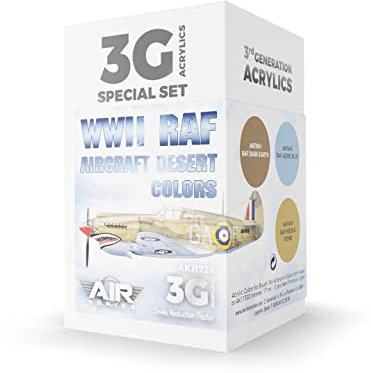 AK Interactive WWII RAF Aircraft Desert Colors 3Gen Paint Set, Blue