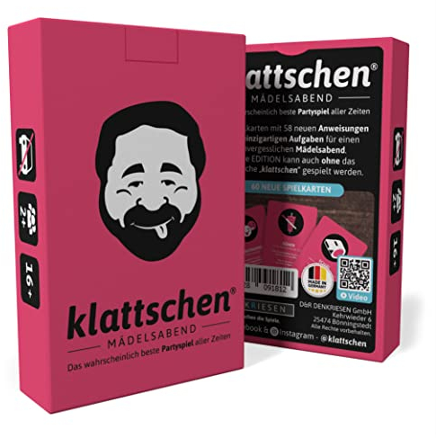 DENKRIESEN - klattschen® - Mädelsabend | Das wahrscheinlich Beste Partyspiel Aller Zeiten | Spielkartenkarton | Ab 16 Jahren für 2+ Spieler | Perfekt für den Mädelsabend und zum Feiern