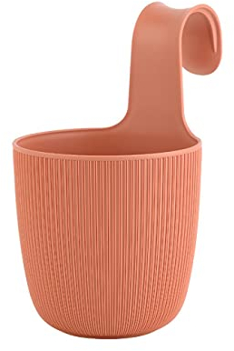 ENGELLAND 1 x Blumentopf zum Hängen, integriertes Drainagesystem, Farbe: Terrakotta, Ø 15 cm, Pflanztopf-Kübel, Hängetopf, widerstandsfähig, rund, wetterfest, Kunststoff