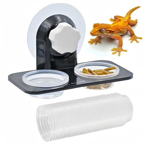 MRTIOO Crested Gecko Feeding Ledge [Non-Suction Cup], with 30 pcs 0.5oz Food Cups, Reptile Food Bowls and Water Dish for Lizard Or Other Small Pet Amphibian Feeder Ledge Accessories Supplies