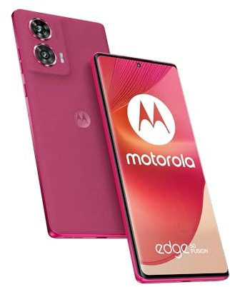 Motorola Edge 50 Fusion (12/512 Go, 50 + 13 MP double caméra, écran 6,67 pOLED FHD+ 144Hz, IP68, Snapdragon 7s Gen 2, batterie 5000mAh, Dual SIM, Android 14), rose vif