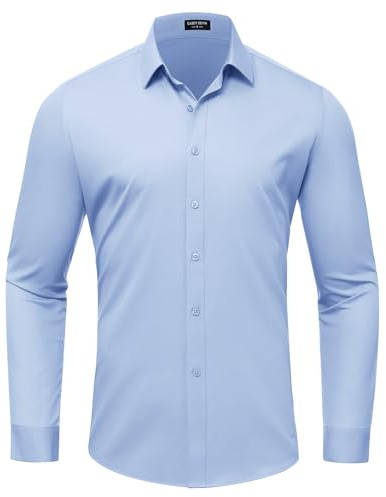 Mauro Kane Chemise Homme sans Repassage Manches Longues Fiber de Bambou Boutonnée Business Habillées Formelle Regular Fit
