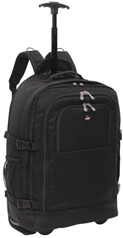 5 Cities 55 cm Rucksack, Trolley-Tasche, Handgepäck, leicht, Reisekabine genehmigt, mit Schultergurten, Rädern, Anzugtasche, Handgepäck