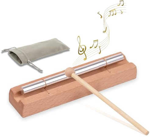 Energy Chime Bars,Meditation Chime Bar,Solo Hand Chimes,Solo Chime,Sound Healing Instruments,Single Tone Wooden Percussion Instruments with Mallet and a Storage Bag for Meditation Meeting Yoga Prayer