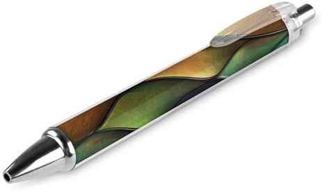 GVYGVY Lot de 1 stylo à bille noir – Impression sur vitrail couleur abstraite 0,5 mm pour journal, stylo à bille à encre fine pour l'écriture, le bureau et les fournitures scolaires
