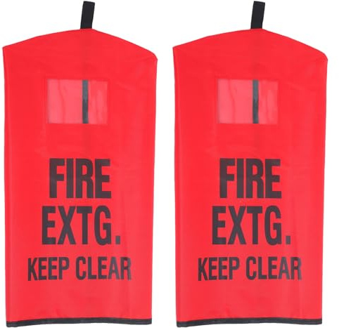 COOPHYA 2 Fundas de Tela para Extintor, Impermeables, Resistentes Al Agua Y a Las Heladas, con Ventana Transparente. Accesorio de Seguridad Contra Incendios, Bolsa Protectora para Exteriores en Obras