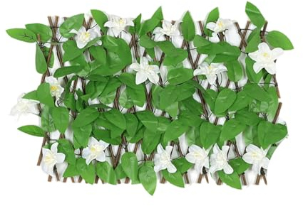 Valla expandible,Paneles de celosía, Valla de celosías expandibles de Sauce, para decoración del hogar, Pared de Fondo de Plantas Verdes, escaleras y Balcones