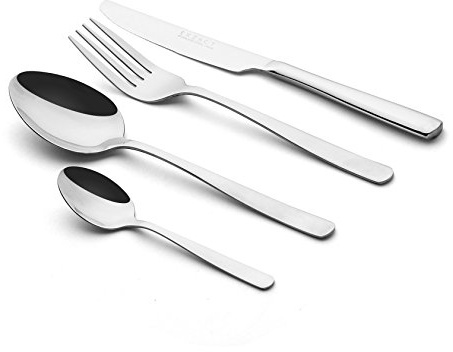 Exzact Cutlery Set 24pcs Stainless Steel Premium - 6 x Forks, 6 x Knives, 6 x Table Spoons, 6 x Tea Spoons - Serve for 6