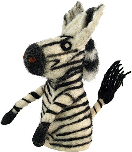 GURU SHOP Filz Eierwärmer, Handgemachte Filzdekoration aus Nepal, Filztier - Zebra, Weiß, 18x7x9 cm, Küchenaccessoires, Sonstiges