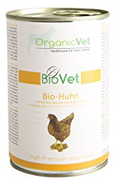 OrganicVet Hund Nassfutter BioVet Bio-Huhn mit Bio-Reis, Bio-Zucchini und Bio-Kürbis, 6er Pack (6 x 400 g)